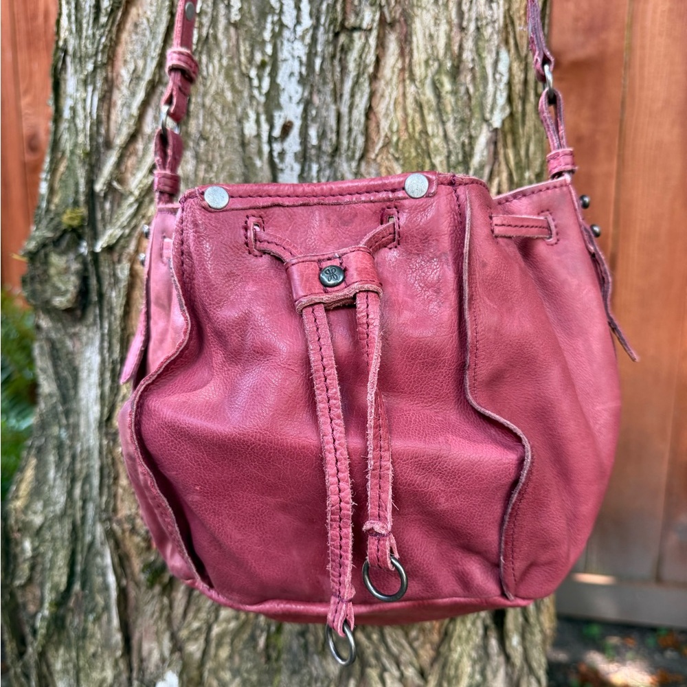 HOBO Leather Bucket Bag with Long Shoulder Strap
